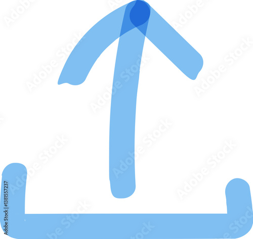 Vector. Light Blue Arrows Set. handwritten