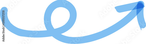Vector. Light Blue Arrows Set. handwritten