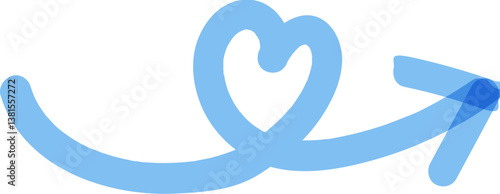 Vector. Light Blue Arrows Set. handwritten