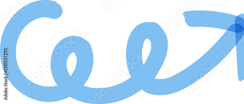 Vector. Light Blue Arrows Set. handwritten