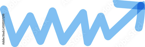Vector. Light Blue Arrows Set. handwritten