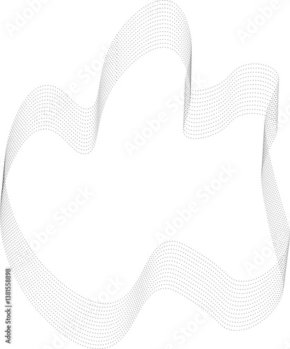 Wavy shape with curved edges defined by parallel bend dotted lines.