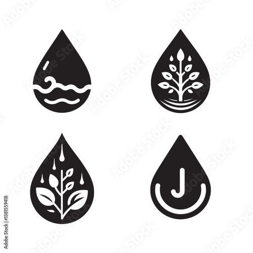 set of water drops