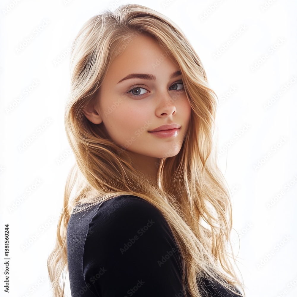 Naklejka premium Blonde beauty isolated.