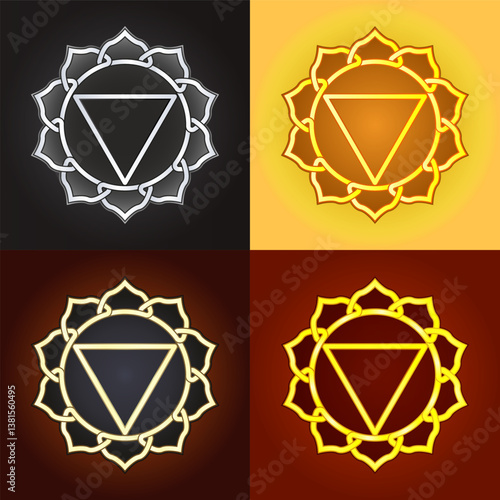 Chakra in Celtic style amulet Manipura. Illustration.
