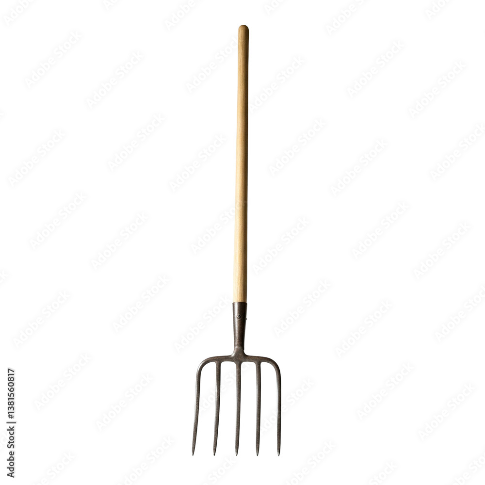 Compost Fork with Wooden Handle. clipart isolated on transparent background Compost Fork with Wooden Handle. clipart isolated on transparent background