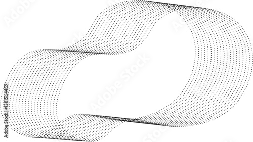 Curved shape with parallel bend dotted lines following a naturally smooth and organic form.