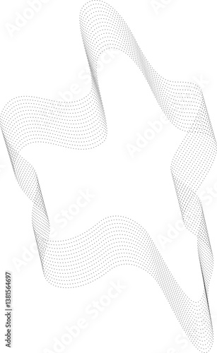 Wavy form composed of multiple curved dotted lines, creating a continuous and flowing shape.