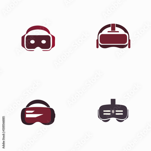 Virtual reality headset vector icon