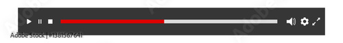 audio or video player progress, icon media music player in vector. modern playback of music application. multimedia navigation on smartphone device.
