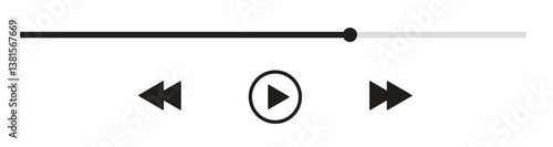 audio or video player progress, icon media music player in vector. modern playback of music application. multimedia navigation on smartphone device.
