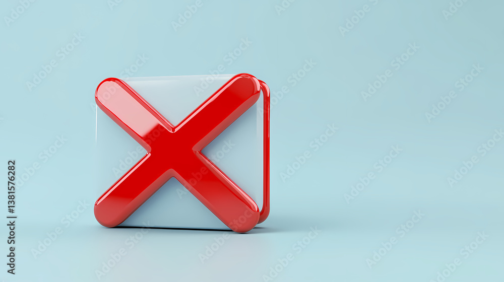 Obraz premium 3d mail red cross x