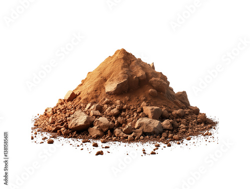 Red Clay Mound – Lumpy Texture, Earthy Tones (Transparent Background)