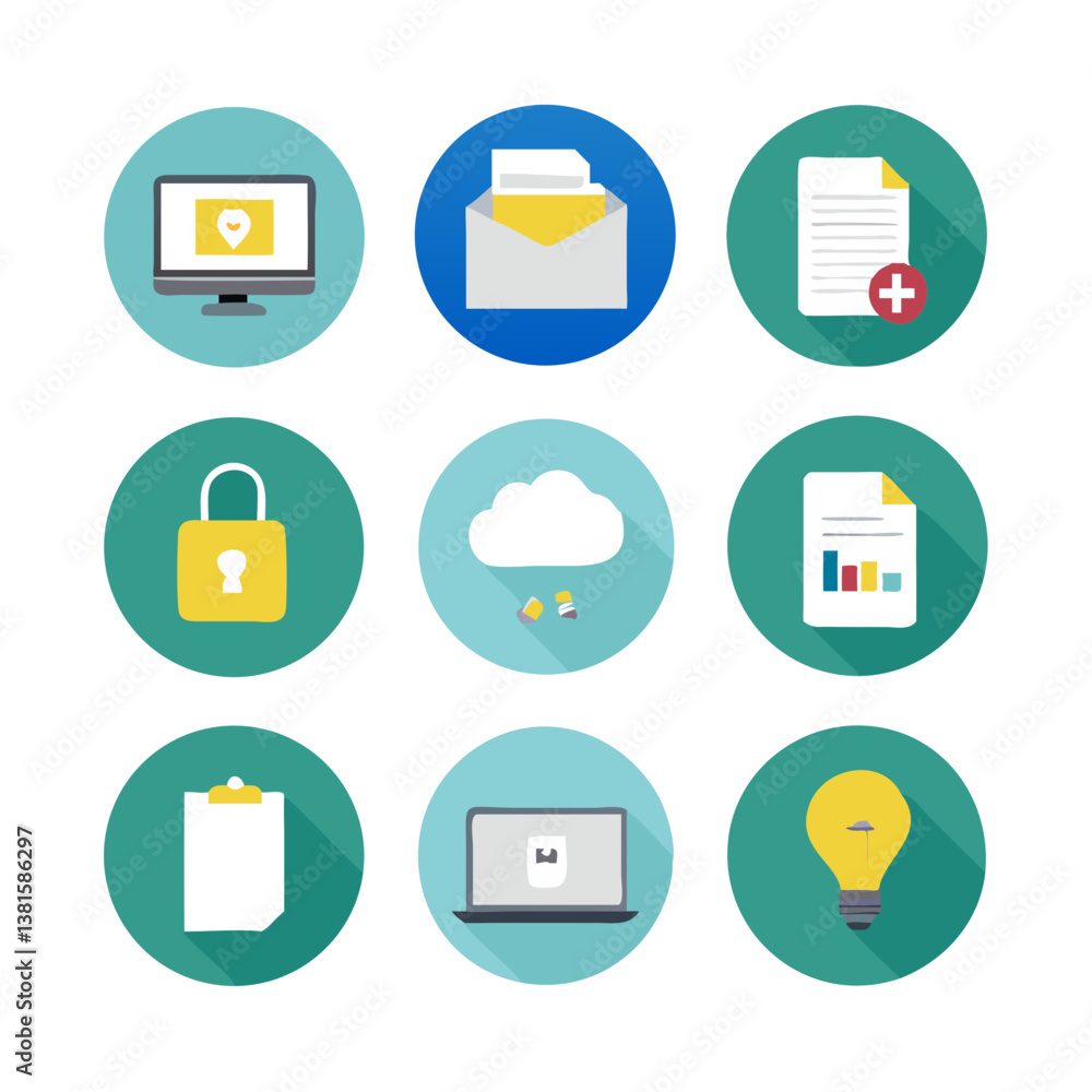 flat icons set for web and mobile applications flat icons set for web and mobile applications