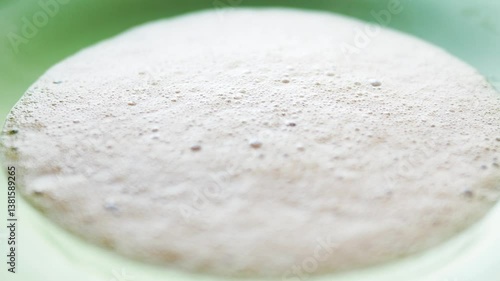 Close-Up of Foam Bubbles. Foaming Agent Action