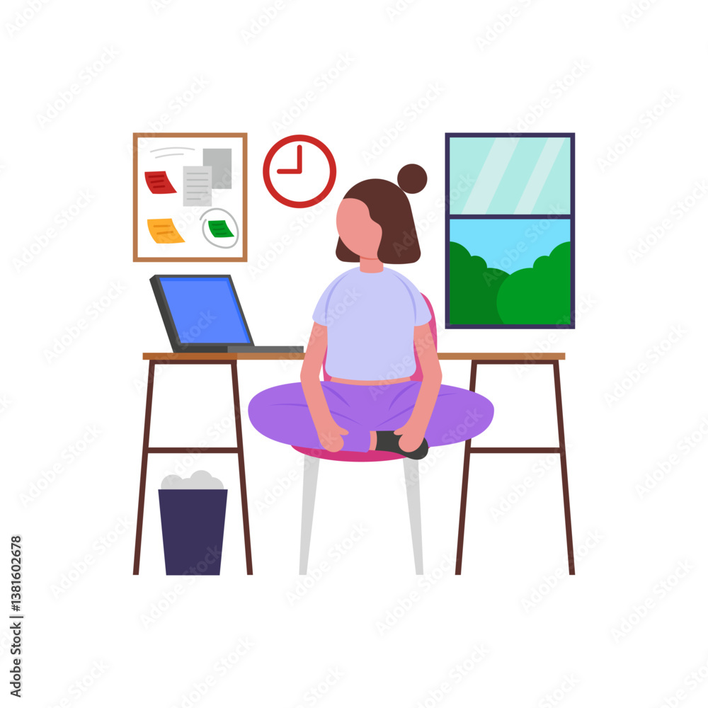 Fototapeta premium Desk Yoga Stress Relief