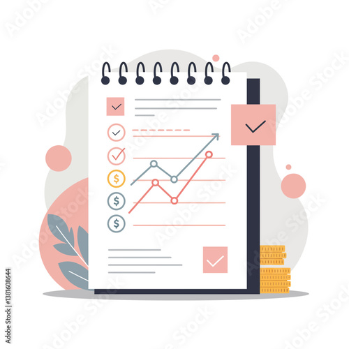 Business report showing financial growth with graphs and charts  