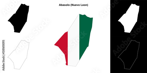 Abasolo municipality (Nuevo Leon) outline map set