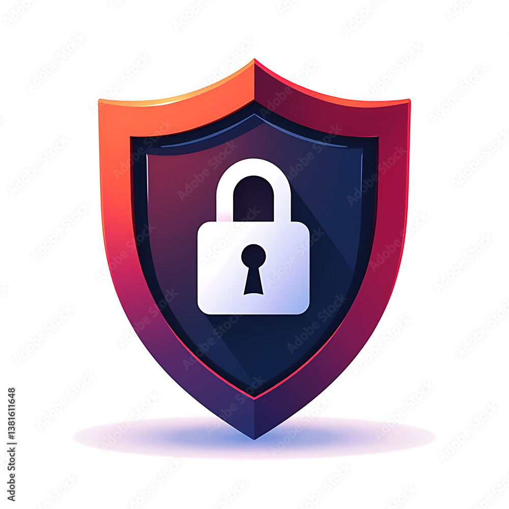 Digital shield with padlock icon on abstract background Digital shield with padlock icon on abstract background