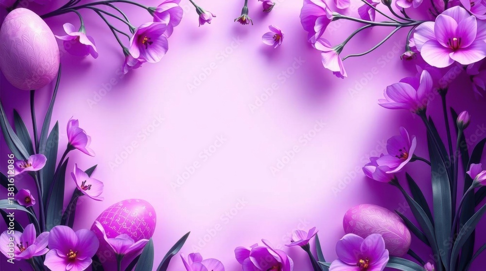 Fototapeta premium Wonderful easter spring background with eggs