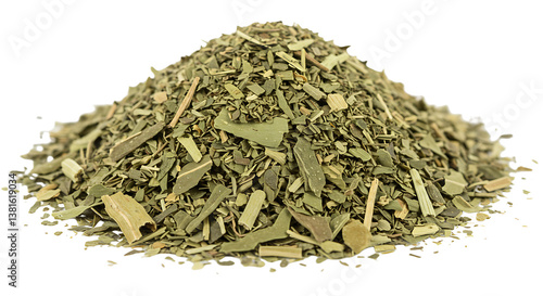 Pile of Yerba Mate Tea Leaves Ready for Brewing Drink