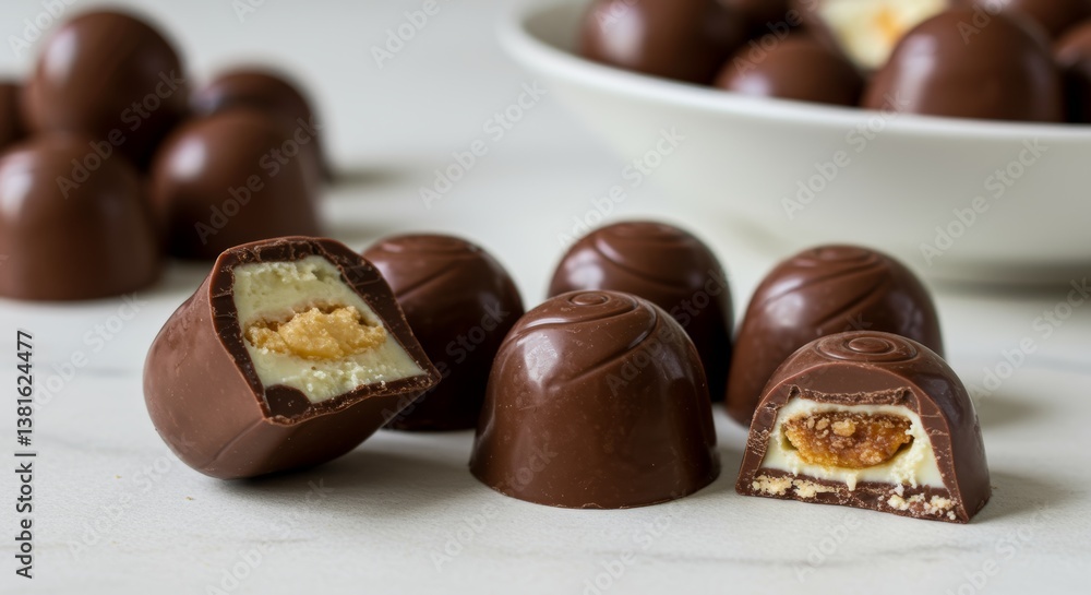 Chocolate Candies Isolated on White Background – Sweet Treats, Confectionery, Dessert Chocolate Candies Isolated on White Background – Sweet Treats, Confectionery, Dessert