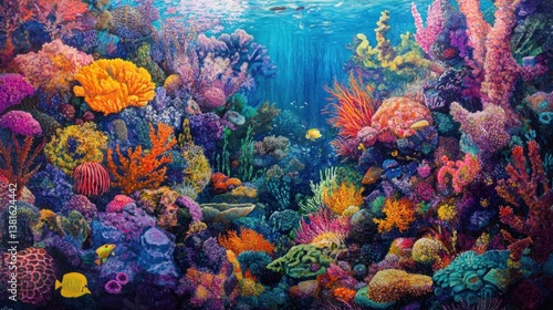 Obraz na płótnie Underwater Paradise A Thriving Coral Reef Ecosystem Abundant with Marine Life w salonie