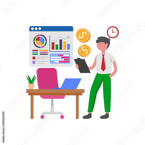 Strategic Financial Planning Optimization Techniques Vector Illustration