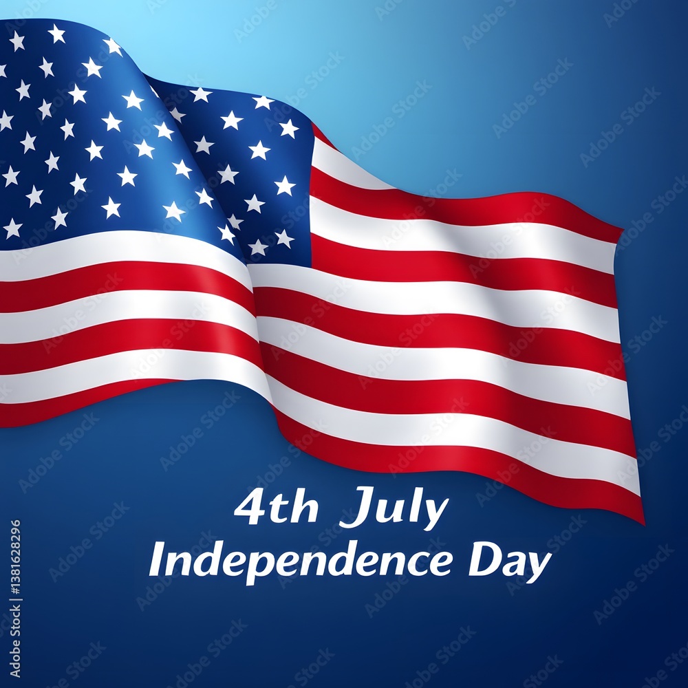 Fototapeta premium american flag waving in the wind