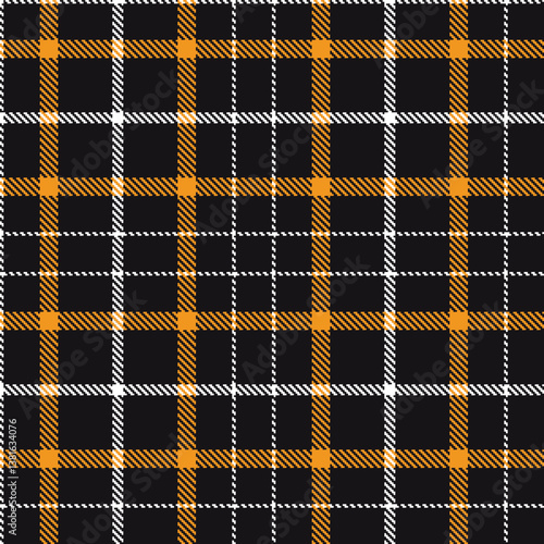 Dark Not Tonight Seamless Tartan with Vibrant White accents Fabric Design