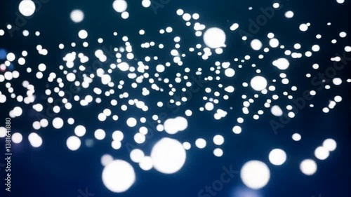 Wallpaper Mural Mesmerizing Glowing Dots Moving Randomly on Deep Blue Background Torontodigital.ca