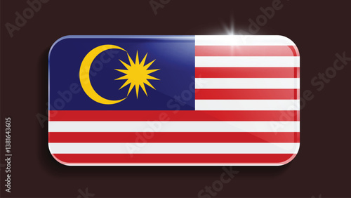 Square Malaysia Flag with Original color