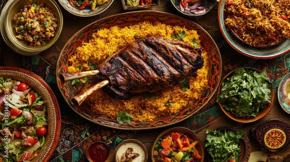 Exquisite Eid al-Adha Feast: A Lavish Display of Traditional Middle Eastern Cuisine