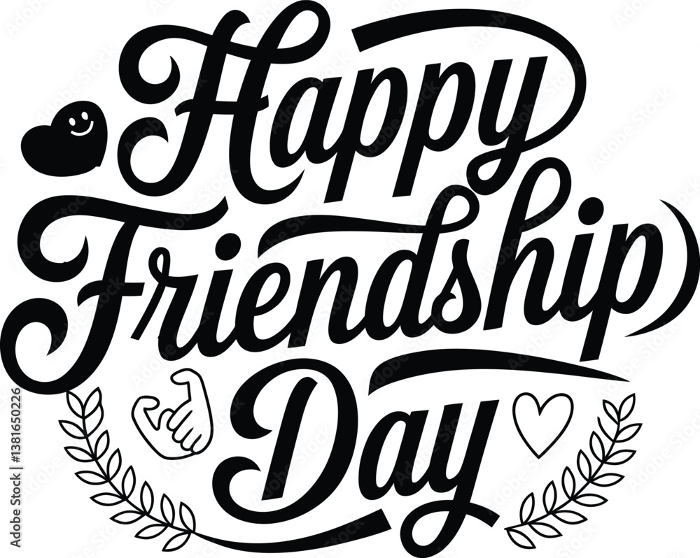 Happy Friendship Day typography design Happy Friendship Day typography design