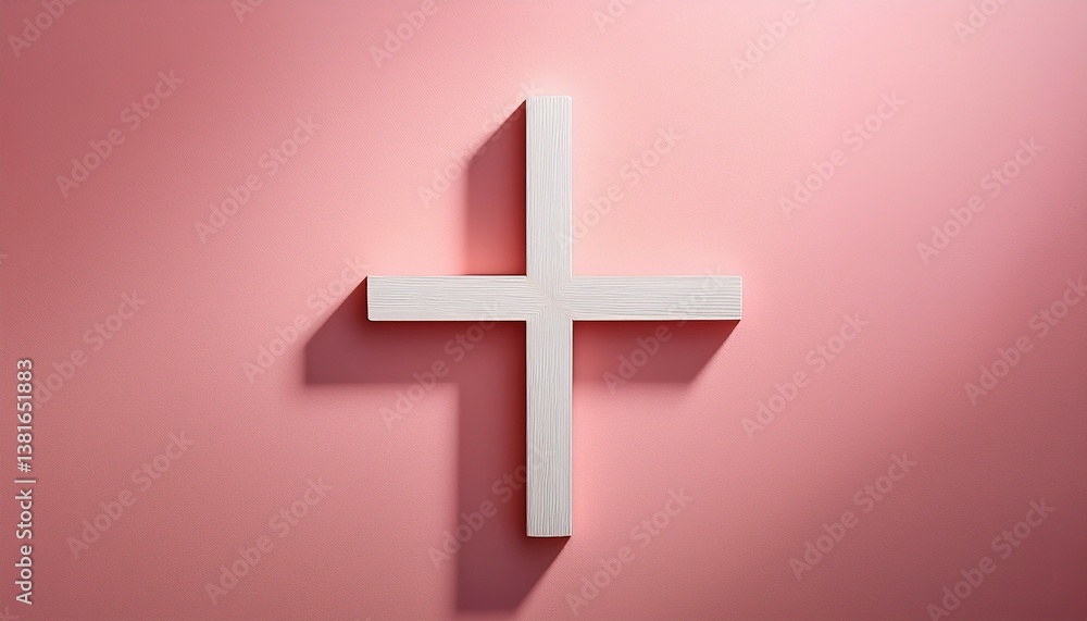 Obraz premium cross on pink background