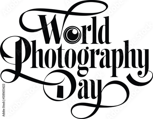 World Photography Day typography design 