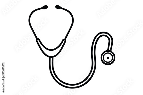 Doctor stethoscope medical device icon silhouette vector. stethoscope logo healthcare vector illustration.