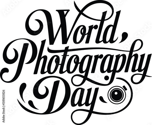 World Photography Day typography design 