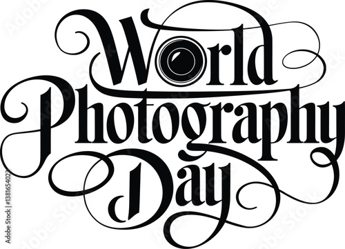 World Photography Day typography design 