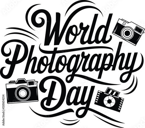 World Photography Day typography design 