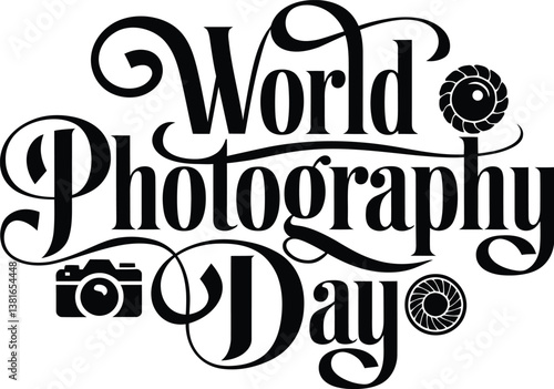 World Photography Day typography design 