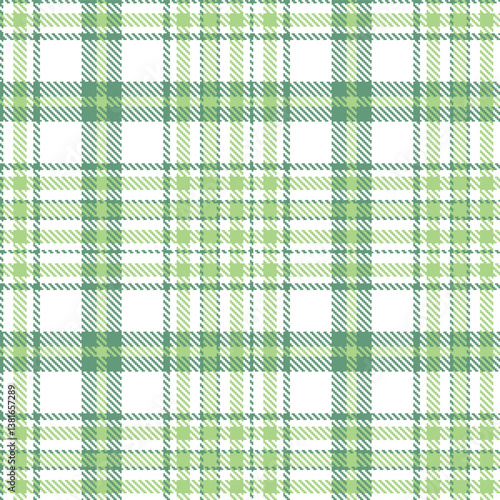 Elegant Seamless Tartan featuring Dark White and Soft Dying Moss Fabric Design