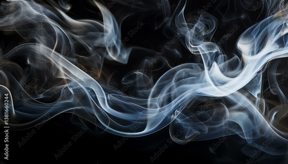 Fototapeta premium Abstract smoke trails on black