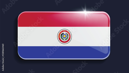 Square Paraguay Flag with Original color