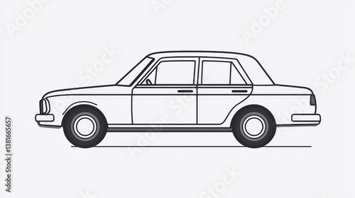 Wallpaper Mural Single one line drawing taxi car. vehicle concept. Continuous line draw design graphic vector illustration. Torontodigital.ca