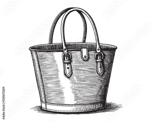 purse for woman engraving vector illustration 