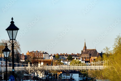 Obraz na płótnie The view of the city of Chester, England as seen from the City Wall that surrounds the interior of the city. The city wall was constructed during the 1st - 3rd centuries w salonie