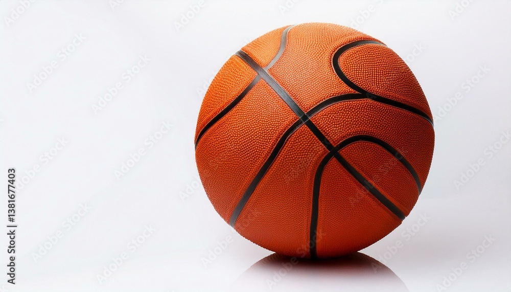 Fototapeta premium Orange basketball on white background