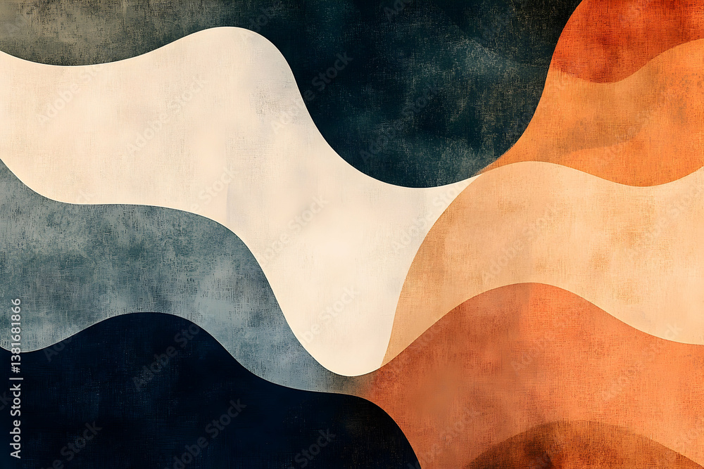 Artistic abstract layered design with different curving and textured color shapes Artistic abstract layered design with different curving and textured color shapes