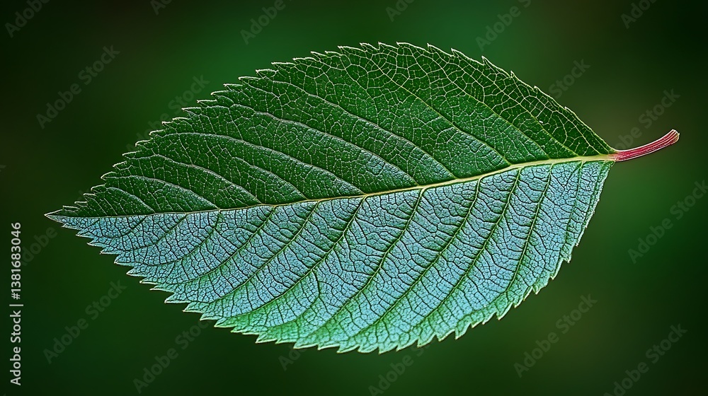 A detailed close up of a vibrant green leaf A detailed close up of a vibrant green leaf